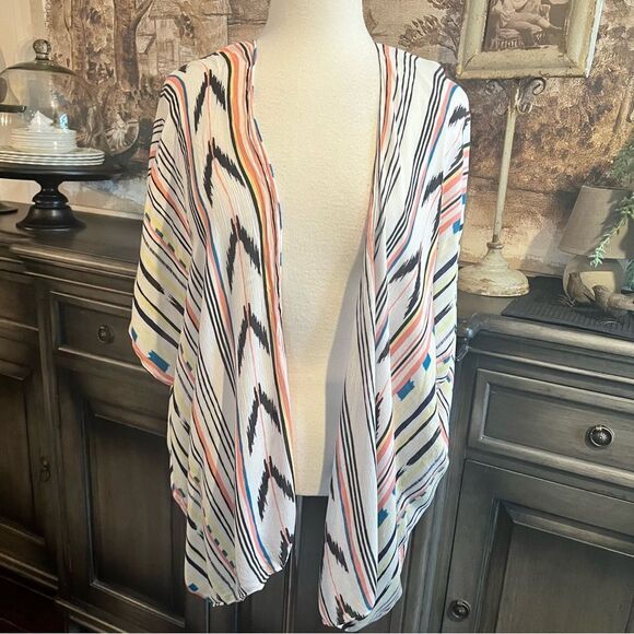 Striped Multicolor Kimono Cardigan one size - Picture 1 of 6